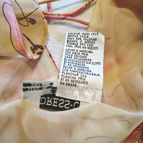 Vintage Y2K Womens Romantic Floral Blouse Size 10 Pink Flutter Sleeve Soft Girl - Picture 7 of 8